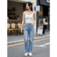 Ao Thun Croptop Hai Day 05 Áo Thun Croptop Hai Dây Cá Tính - Áo Dây Phong Cách Trẻ Trung Thể Thao Freesize 45kg