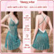 Váy Ngủ Lưới Mềm Chấm Bi Hai Dây Cổ V Phối Ren Honey Wear Đầm Ngủ Lụa Sexy, Gợi Cảm CV08