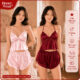 Bộ Đồ Ngủ Lụa 2 Dây Honey Wear Đồ Ngủ Nữ Dây Cột Nơ Và Phối Ren Thoáng Mát Freesize B18