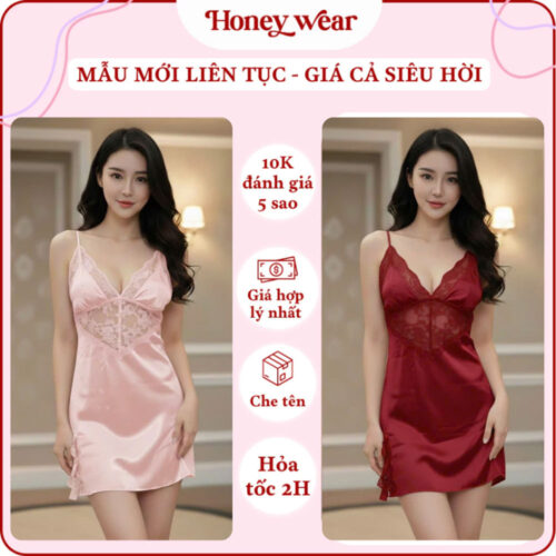 Vay Ngu Lua Phoi Ren Cao Cap Cv02 01 Váy Ngủ Lụa Phối Ren Cao Cấp - Quyến Rủ Và Quyền Lực CV02
