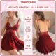 Vay Ngu Lua Sexy Phoi Ren Co V Xe Sau A76 01 Váy Ngủ Lụa Sexy Phối Ren Cổ V Xẻ Sâu Gợi Cảm Honey Wear Đầm Ngủ Lụa Mềm Mại Thoải Mái A76