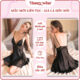 Vay Ngu Lua Sexy Phoi Ren Co V Xe Sau A76 02 Váy Ngủ Lụa Sexy Phối Ren Cổ V Xẻ Sâu Gợi Cảm Honey Wear Đầm Ngủ Lụa Mềm Mại Thoải Mái A76