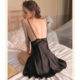 Vay Ngu Lua Sexy Phoi Ren Co V Xe Sau A76 07 Váy Ngủ Lụa Sexy Phối Ren Cổ V Xẻ Sâu Gợi Cảm Honey Wear Đầm Ngủ Lụa Mềm Mại Thoải Mái A76